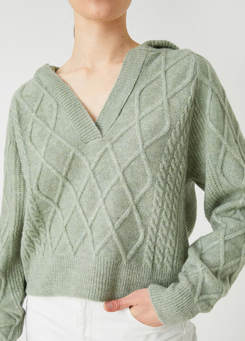 Серо-зеленый демисезонный свитер KOTON
