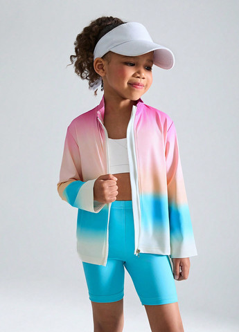 Комбинированный летний костюм (кофта, шорты) SHEIN