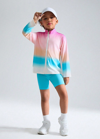 Комбинированный летний костюм (кофта, шорты) SHEIN