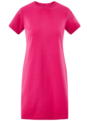 Розовое кэжуал платье Oodji однотонное