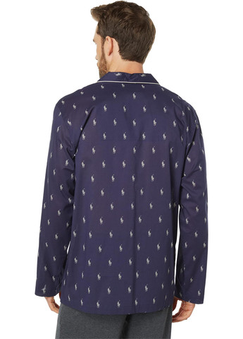 Синяя домашний рубашка с логотипом Ralph Lauren