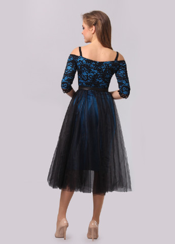 Темно-синее вечернее платье с открытой спиной Agata Webers