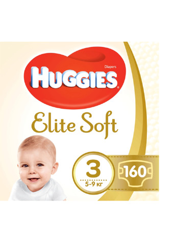 Подгузники Elite Soft 3 (5-9 кг) BOX, (160 шт.) Huggies (130948168)
