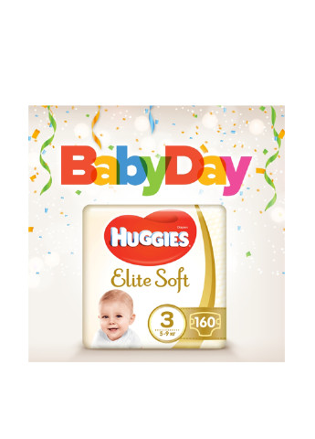 Підгузки Elite Soft 3 (5-9 кг) BOX, (160 шт.) Huggies (130948168)