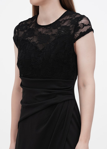 Черное коктейльное платье футляр No Brand однотонное