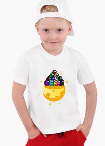 Біла демісезонна футболка дитяча амонг ас (among us) білий (9224-2584) 110 см MobiPrint