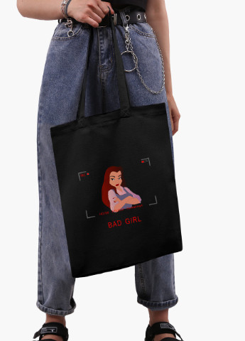 Еко сумка шоппер черная Принцеса Белль Дисней (Disney) на молнии (9227-1434-BKZ) MobiPrint (236265331)