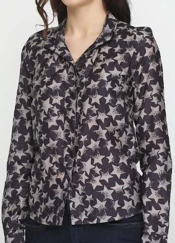 Черная кэжуал рубашка с геометрическим узором Kookai