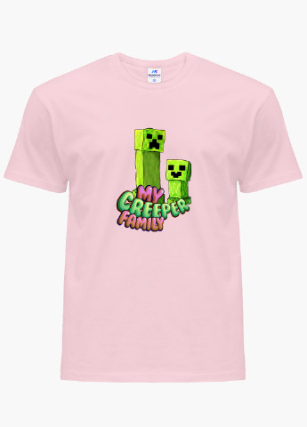 Розовая демисезонная футболка детская майнкрафт (minecraft)(9224-1176) MobiPrint