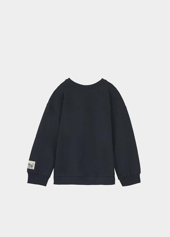 Piazza Italia світшот однотонний темно-синій кежуал бавовна