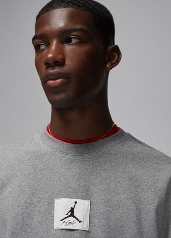 Сірий світшот fb6932-091 Jordan меланж нашивки (314813525)