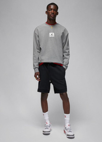 Сірий світшот fb6932-091 Jordan меланж нашивки (314813525)