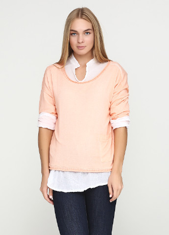 Персиковая демисезонная блуза M-1