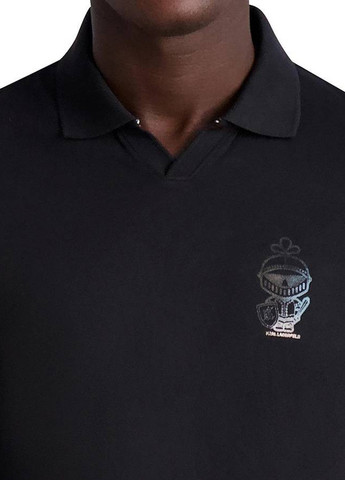Черная футболка-поло для мужчин Karl Lagerfeld с логотипом