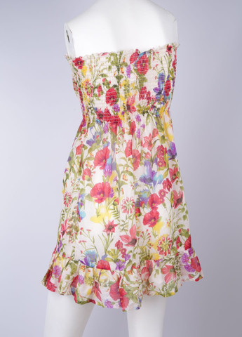 Молочное кэжуал платье клеш, с открытыми плечами Asos с цветочным принтом