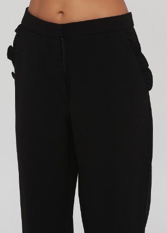 Черные кэжуал демисезонные прямые брюки Reserved