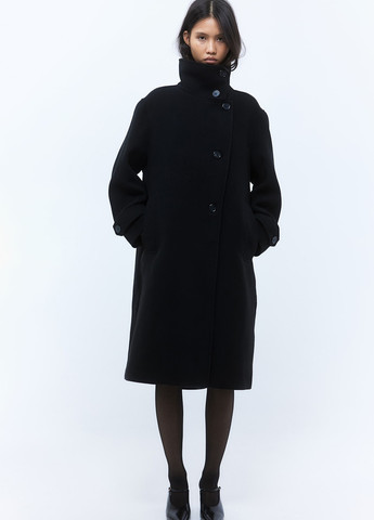 Чорне демісезонне Пальто однобортне H&M