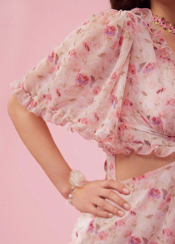 Світло-рожева кежуал сукня SHEIN з квітковим принтом