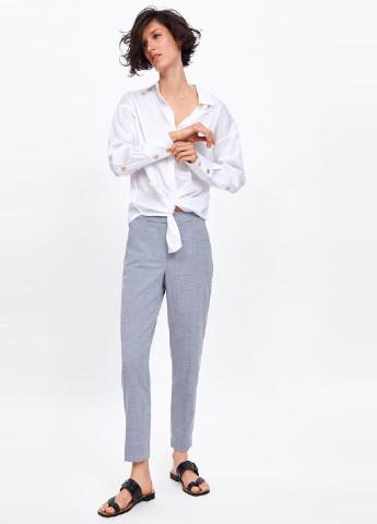 Серые кэжуал демисезонные зауженные брюки Zara