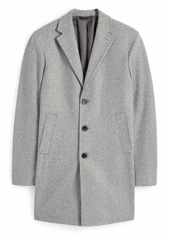 Светло-серое демисезонное Пальто однобортное C&A