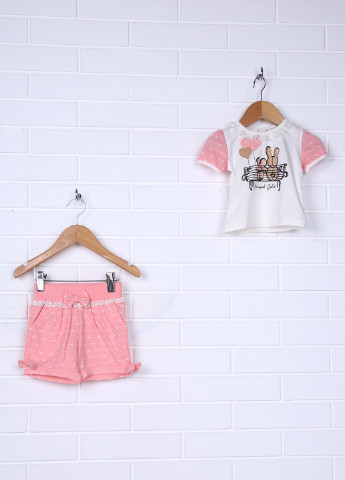 Персиковый летний комплект (футболка, шорты) Midi Mod