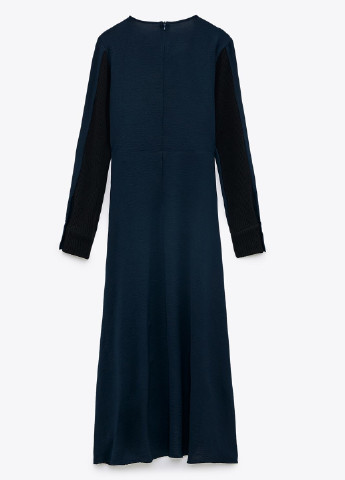 Темно-бирюзовое кэжуал платье клеш Zara однотонное