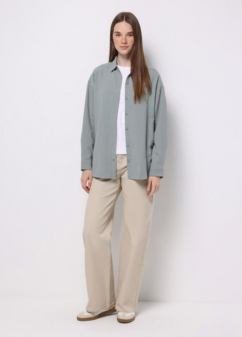 Серая кэжуал рубашка однотонная Colin's