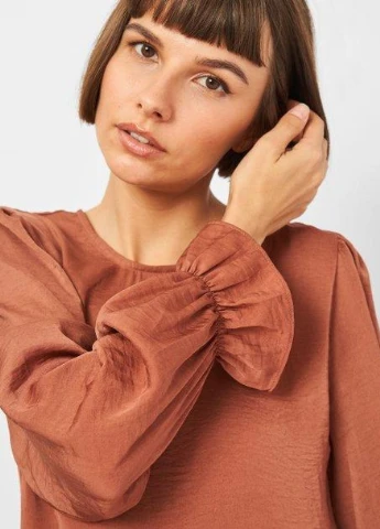 Коричневая блуза демисезон Stradivarius