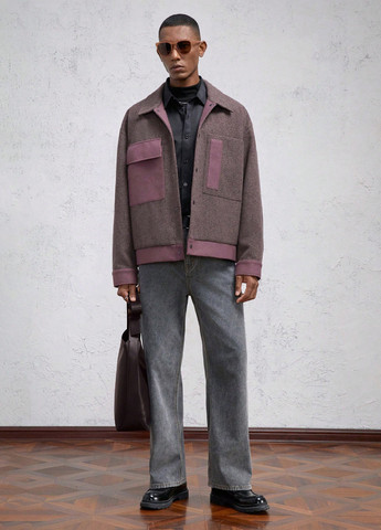 Кофейная демисезонная куртка SHEIN