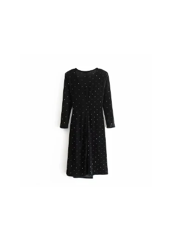 Чорна вечірня плаття жіноче асиметричне чорне gloss Berni Fashion однотонна