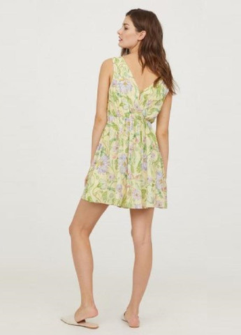 Жовтий кежуал коротке плаття H&M з квітковим принтом