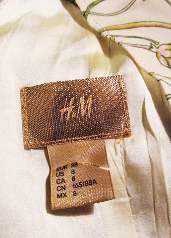 Желтое кэжуал короткое платье H&M с цветочным принтом