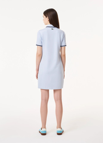 Блакитна кежуал сукня поло Lacoste однотонна