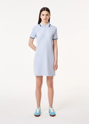 Блакитна кежуал сукня поло Lacoste однотонна