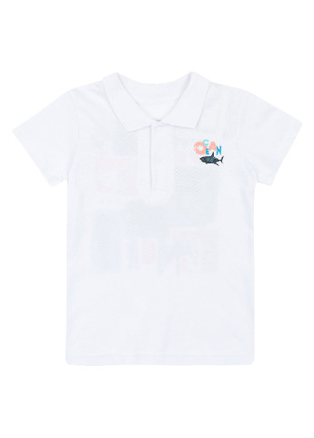 Белая детская футболка-поло для мальчика Z16 морская тематика