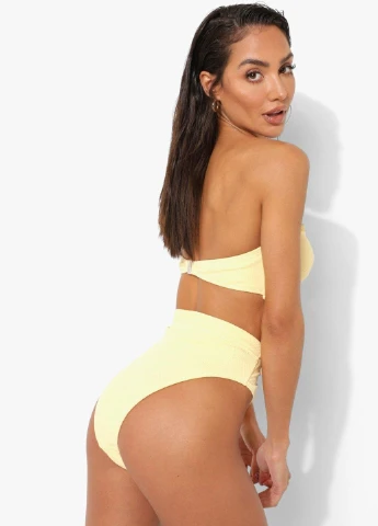 Светло-желтые купальные трусики-плавки однотонные Boohoo