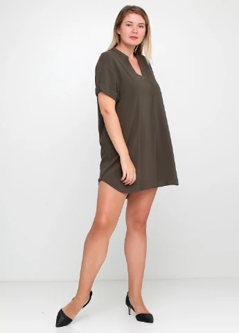 Оливкова (хакі) кежуал сукня H&M однотонна