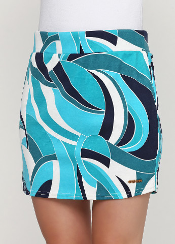 Бирюзовая кэжуал с абстрактным узором юбка Mizz