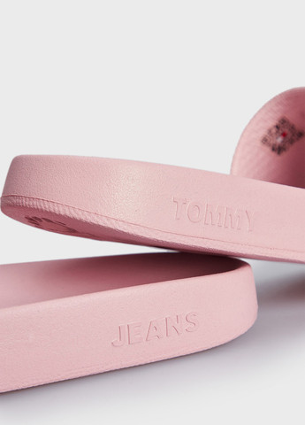 Розовые шлепанцы Tommy Jeans с логотипом, с тиснением