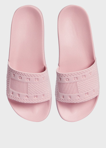 Розовые шлепанцы Tommy Jeans с логотипом, с тиснением