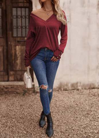 Вишнева блуза SHEIN