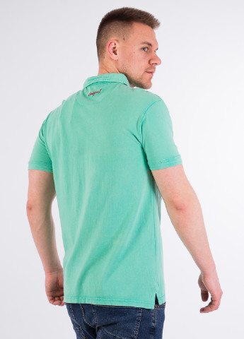 Бирюзовая футболка-поло для мужчин Desigual с цветочным принтом