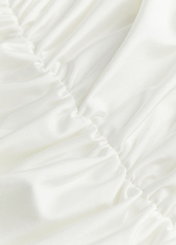 Білий святковий сукня з відкритими плечима H&M однотонна