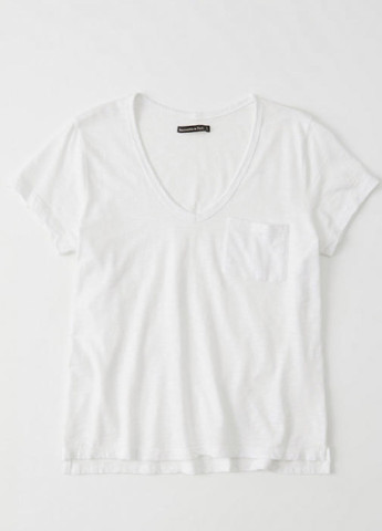 Белая летняя футболка Abercrombie & Fitch