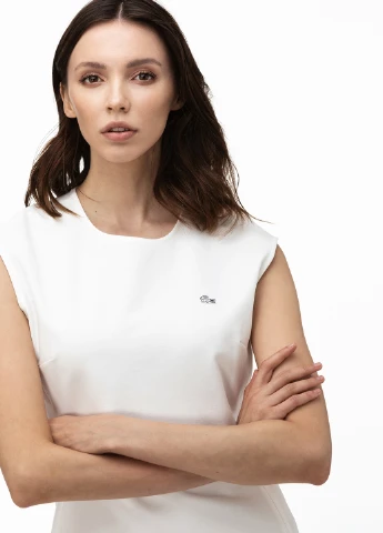 Білий кежуал сукня Lacoste з логотипом