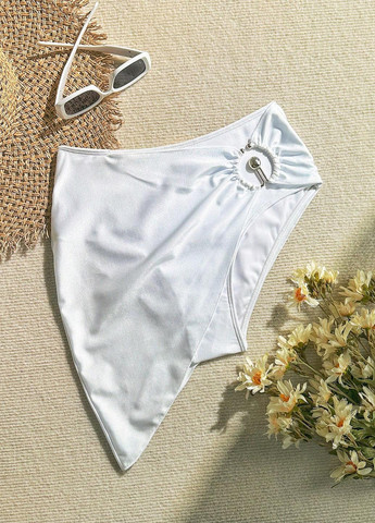 Белые купальные трусики однотонные SHEIN