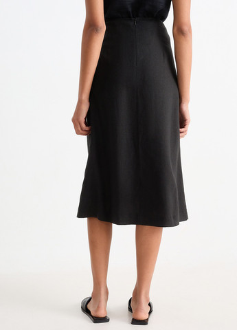 Черная кэжуал однотонная юбка C&A на запах