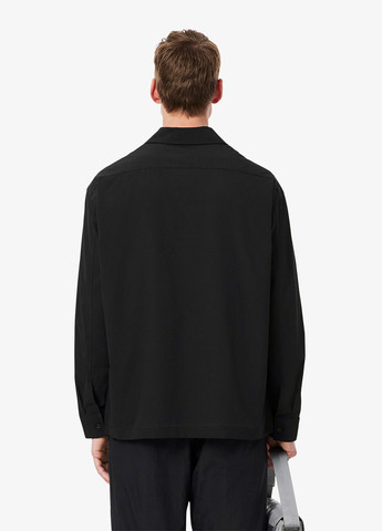 Черная кэжуал рубашка однотонная Lacoste