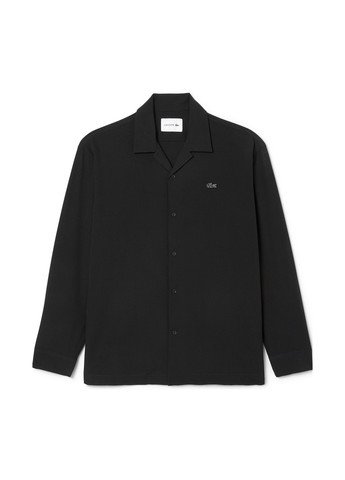 Черная кэжуал рубашка однотонная Lacoste