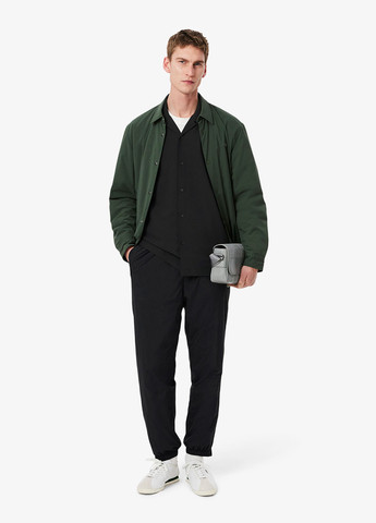 Черная кэжуал рубашка однотонная Lacoste